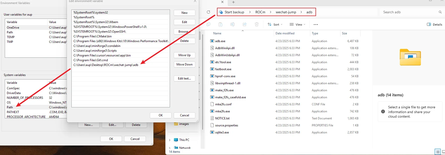Environment variable configuration
