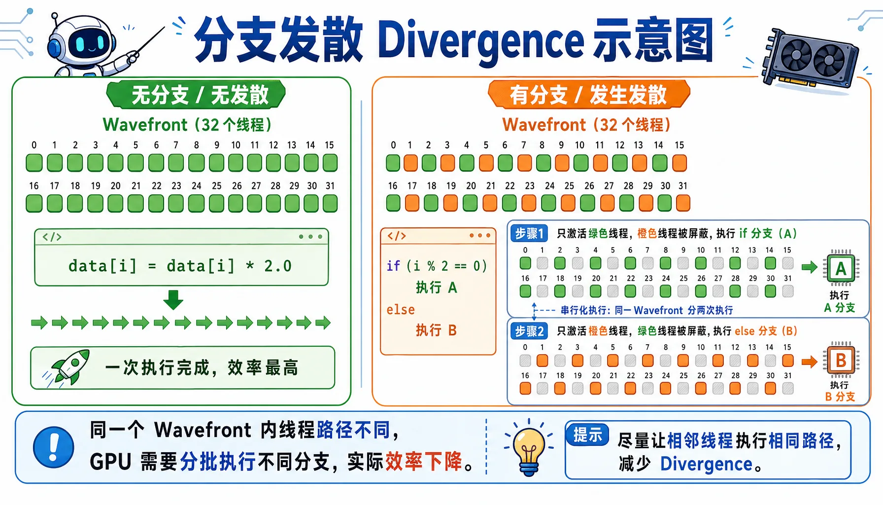 Figure 2.10 Branch divergence illustration